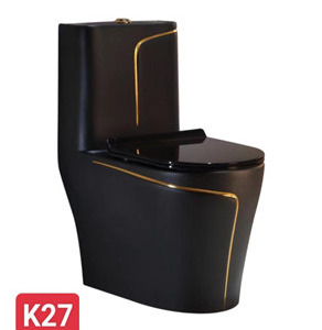 Bồn cầu Pesar đen kẻ vàng K44