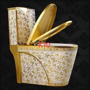 Bồn cầu hoa văn vàng Pesar K10