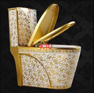 Bồn cầu hoa văn vàng Pesar K10