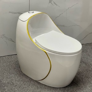 Bồn cầu trứng viền vàng